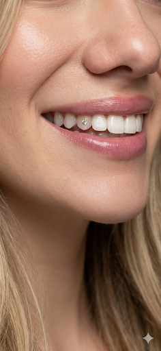 Real client result - tooth gem smile